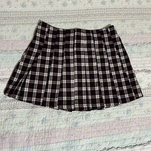 Forever 21 Burgundy and White Plaid Skirt